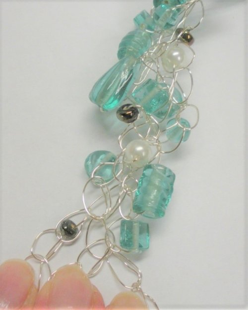 Judy Larson's Wire Crocheted Necklace - , Contemporary Wire Jewelry, Crocheting, wire crocheted necklace